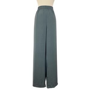 Barefoot Dreams Washed Satin Wide Leg Pants Dolphin Blue Size XL NWT